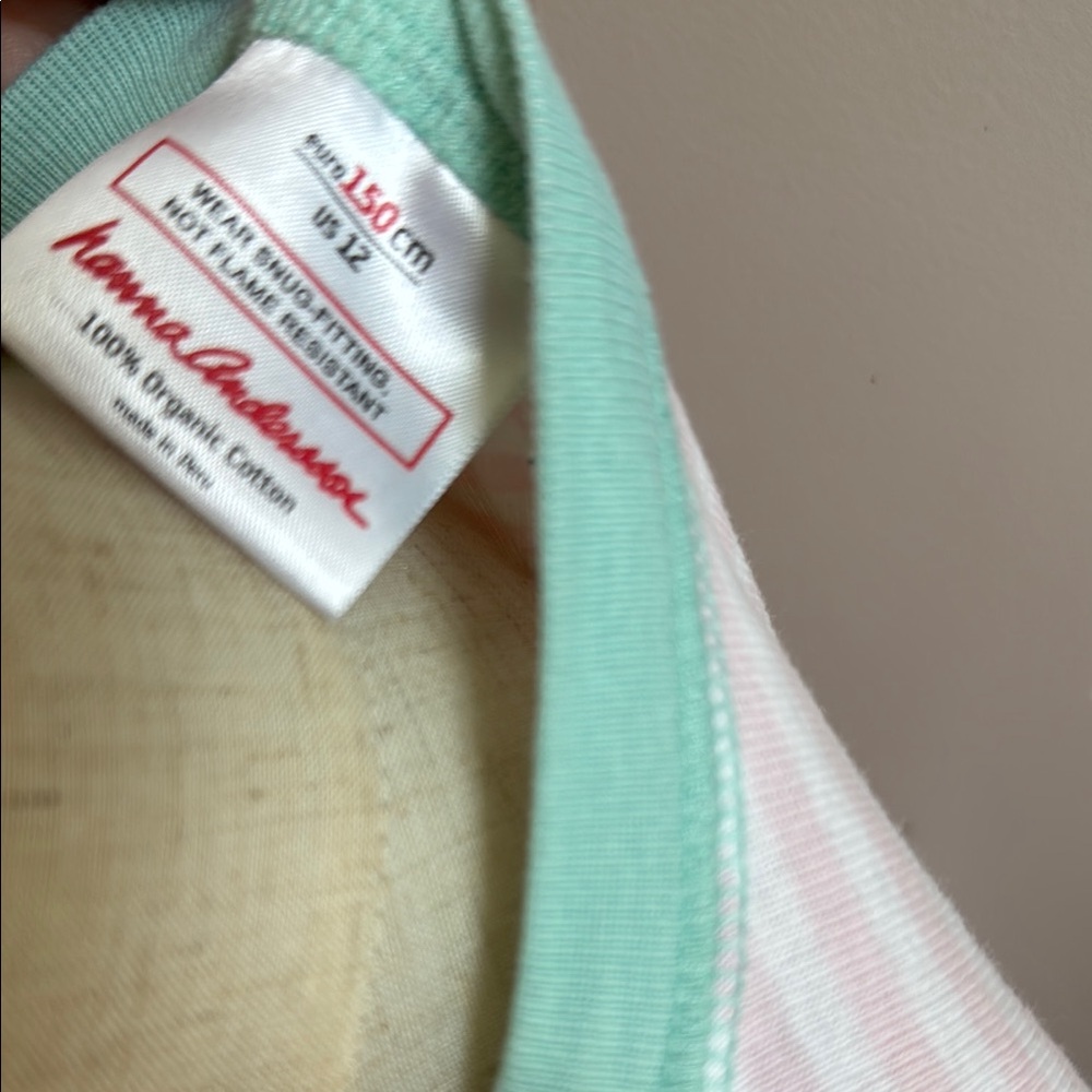Hanna Andersson Girls Organic Cotton Pink & Red Balloon Long Johns Pajama Set - Picture 6 of 6
